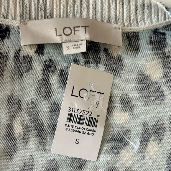 Loft Lightweight Leopard Cardigan, Size S - Picture 3 of 5